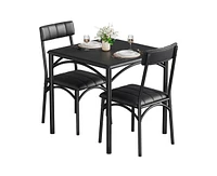 gaomon Dining Table Set for 2 with Cushion Chairs, 3 Piece Kitchen Table and Upholstered Chairs for Kitchen Apartment Dining Room Small Space