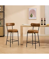 gaomon 27" Bar Stools Set of 2, Modern Metal Tall Bar Stools