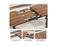 gaomon 5-Piece Dining Table Set for 4-6, 63" Extendable Dining Room Table Set for 4,Dining Table Set for 6 with Pu Cushion,Kitchen Table & Chairs Set