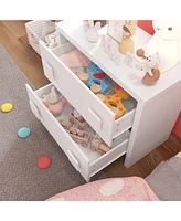 Homsee White Storage Dresser Organizer Nightstand With 2 Drawers