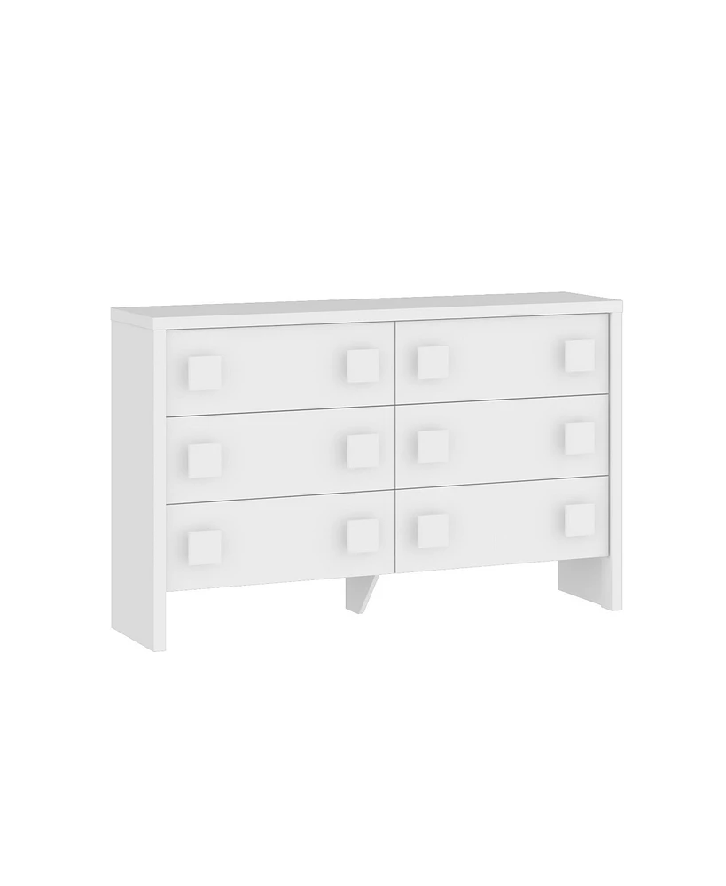 Homsee White Storage Dresser Organizer With 6 Drawers