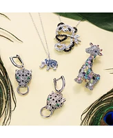 Bling Jewelry Giraffe Zoo Animal Brooch Pin Cz Colorful Pave Cubic Zirconia Silver Tone Rhodium Plated