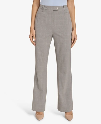 Calvin Klein Women's Check Print Wide-Leg Pants