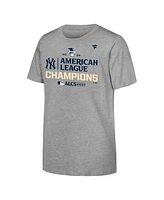 Fanatics Big Boys and Girls Heather Gray New York Yankees 2024 American League Champions Locker Room T-Shirt