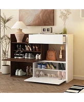Famapy 21 Pair Expandable Shoe Storage Cabinet With Drawer