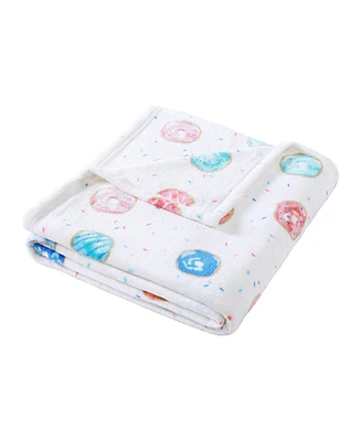 Poppy & Fritz Polka Donuts Flannel Novelty Print Throw Blanket-50X60