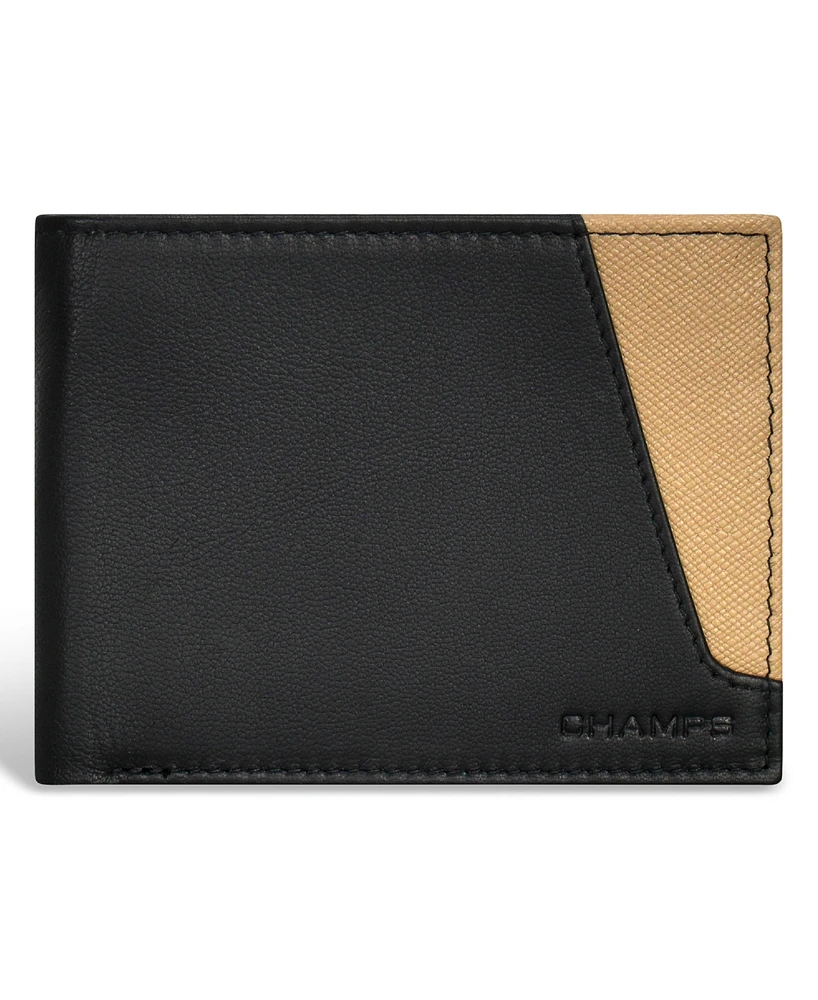 Champs Men's Iconic Collection Leather Top Wing Wallet