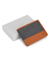 Champs Men's Denim Collection Leather Center Wing Wallet