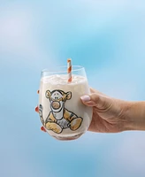 JoyJolt Disney Winnie Pooh Exploring Classic Stemless Wine Glasses, Set of 4