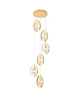 Cwi Lighting 82" Metal Iris 6 Light Pendant