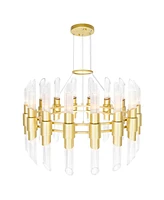 Cwi Lighting 22" Metal Croissant 32 Light Chandelier
