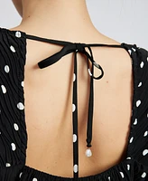 En Saison Women's Darlene Polka-Dot Swing Top