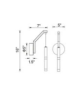 Cwi Lighting 16" Metal Flute 1 Light Led Wall Sconce