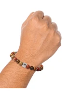 Lucky Brand Jasper Stone Beaded Stretch Bracelet - Natural Stone Jewelry for Men