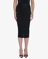 Halston Women's Velvet Pull-On Midi Skirt