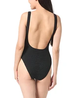 Vince Camuto Women's Textured Scoop-Neck One-Piece Swimsuit