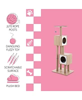 The Licker Store Sawyer 3-Tier Minimalist Jute Cat Tree Condo with Scratching posts