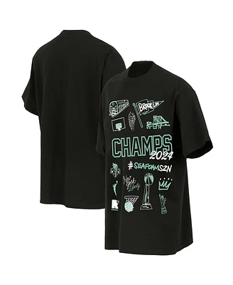 Round21 Men's and Women's Black New York Liberty 2024 Wnba Finals Champions Hometown T-shirt