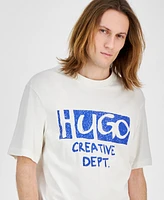 Hugo Boss Men's Nugocrea Creative Department Short Sleeve Crewneck Logo Graphic T-Shirt