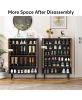 Tribesigns 6-Tier Shoe Cabinet, 18 Pair Rack Organizer Cabinet with Door and Shelves for Entryway Hallway Closet