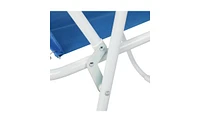 Slickblue Blue Oxford Cloth Iron Outdoor Beach Chair – Lightweight and Durable for Relaxing by the Water