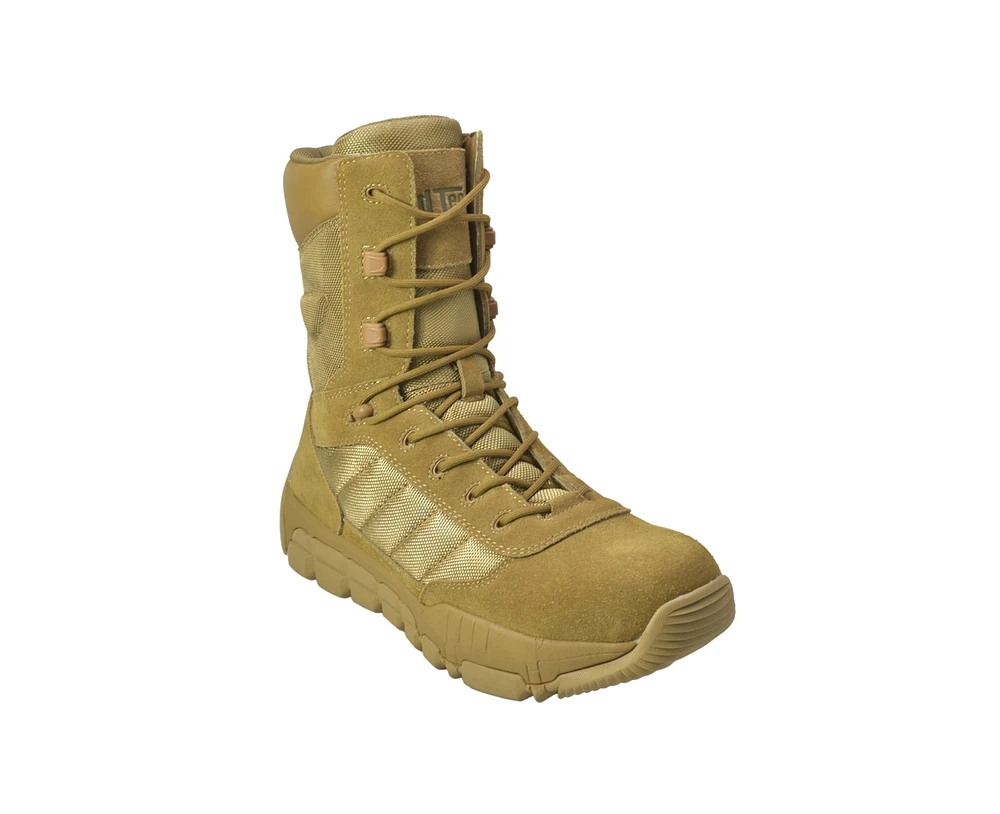 AdTec Men's 9" Suede Leather Side Zipper Composite Toe Tactical Boot, Coyote