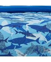 Alex + Bella Shark Bite Dark Blue 6-Piece Microfiber Comforter Set - Twin