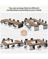 Tribesigns 6.56 ft Conference Table for 6-8 People,Industrial Long Business Table, Large Rectangle Meeting Seminar Table