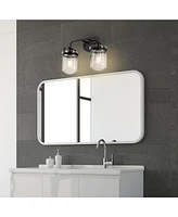Slickblue Set of 2 Modern Industrial Wall Sconces with Clear Glass Shade - Versatile Indoor Light Fixture