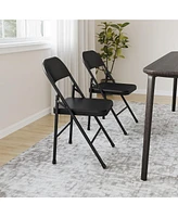 gaomon Folding Chairs Set of 4, Foldable Chairs with Metal Frame Hold Up to 350 Pounds