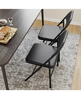 gaomon Folding Chairs Set of 4, Foldable Chairs with Metal Frame Hold Up to 350 Pounds