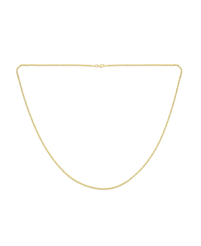 Bling Jewelry Fine Italian Rolo Link Cable Chain Necklace 14K Yellow Plated Silver 16-24 Inch