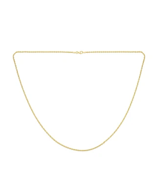 Bling Jewelry Simple Thin 2MM 14K Yellow Gold Plated .925 Sterling Silver Rolo Cable Chain Necklace For Women