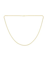Bling Jewelry Fine Italian Rolo Link Cable Chain Necklace 14K Yellow Plated Silver 16-24 Inch