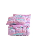 Alex + Bella Staci Swirl Pink -Piece Soft Embellished Microfiber Comforter Set