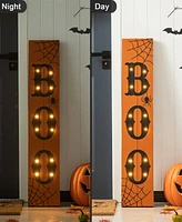 Glitzhome Lighted Wooden Boo Porch Sign, 42"