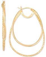 Simone I. Smith Double Polished Hoop Earrings in 18k Yellow Gold Over Sterling Silver