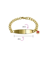 Bling Jewelry Identification Medical Id Bracelet Blank Miami Cuban Link Chain For Women Gold 2 Tone Stainless Steel