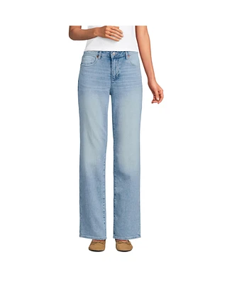 Lands' End Women's Denim Mid Rise Boyfriend Jeans