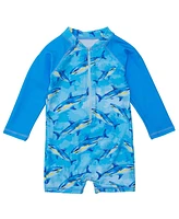 Snapper Rock Baby Boys Jawsome Waves Ls Sunsuit