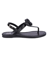 New York & Company Rosette Women's Single Flower Thong T-Strap Sandal