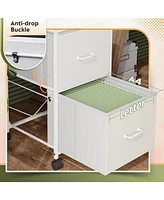 Galaxhero 2 Drawer Mobile File Cabinet, Rolling Printer Stand with Open Storage Shelf, Fabric Vertical Filing Cabinet fits A4 or Letter Size for Home