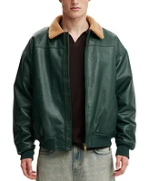 Cotton On Men's Artificial Leather Flight Jacket