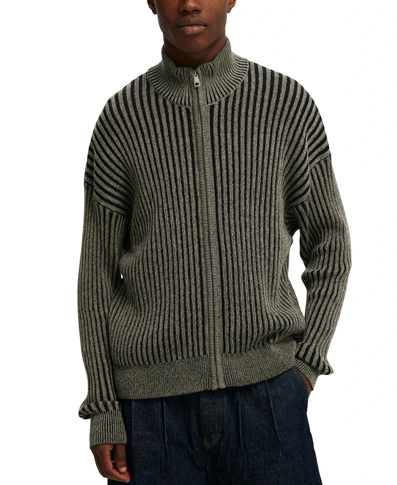 Cotton On Men's Zip Through Knit Sweater