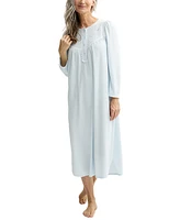 Miss Elaine Women's Embroidered Honeycomb Knit Nightgown