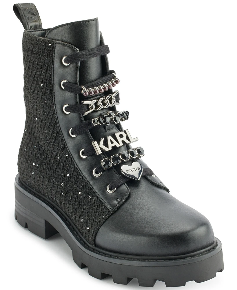 Karl Lagerfeld Paris Women's Mela Combat Boots