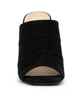 New York & Company Women's Lacinda Faux Suede Slide Heeled Sandal