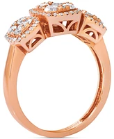 Le Vian Vanilla Diamond Triple Square Cluster Ring (5/8 ct. t.w.) in 14k Rose Gold