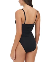 Sanctuary Women's Beach Goddess Excess Shirred Mio One-Piece Swimsuit