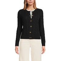 Lands' End Women's Drifter Cable Cardigan Sweater